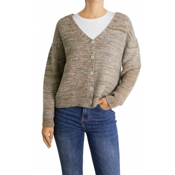 Cardigan misto cashmere scollo a V